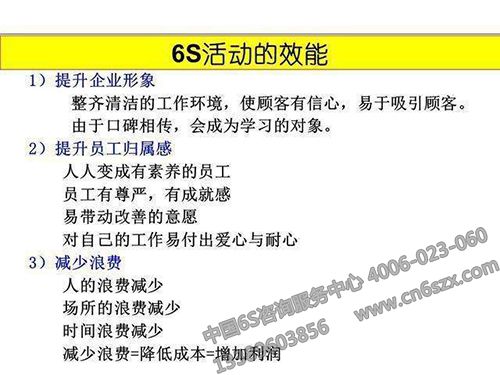 6S管理活動效能